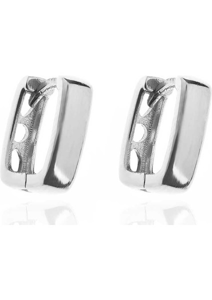 Gümüş Taşsız J Bayan Küpe modelleri