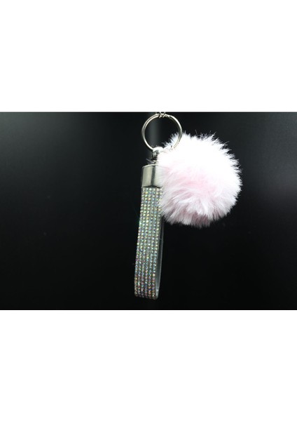 Yaldızlı Taşlı Minik Ponpon Seçenekli Anahtarlık modelleri