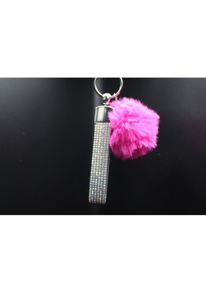 Yaldızlı Taşlı Minik Ponpon Seçenekli Anahtarlık fırsatları