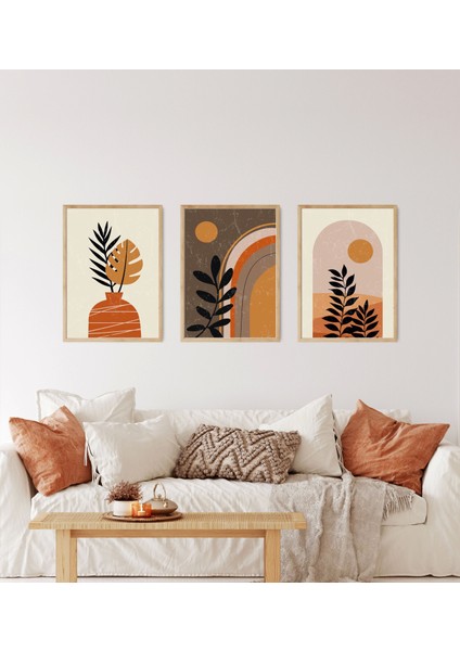 3 Parça Çerçeveli Efsane Boho Ahşap Tablo Seti Bestablo