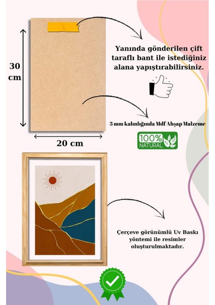 5 Parça Çerçeve Görünümlü Mdf Tablo Seti, Oturma Odası, Salon, Ofis, Ev Duvar Tablosu modelleri