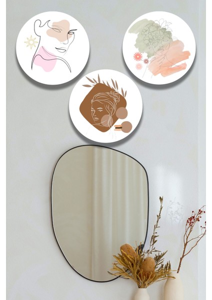 Estetik Boho Sanatı 3'lü Tablo Seti, Şık Dekoratif Süs, Oturma Odası, Yatak Odası, Salon Ofis Dekoru