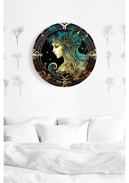 Başak Burcu Astroloji Duvar Tablosu, Burç Sembol Şık Ahşap Mdf Tablo, Ev, Ofis, Duvar Dekorasyonu