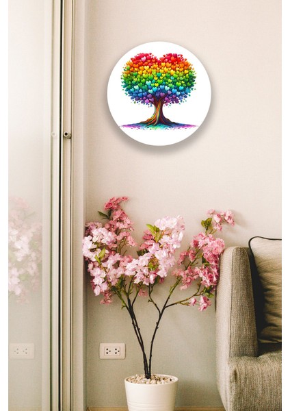 Kalp Yuvarlak Ahşap Mdf Tablo Modeli, Ev, Oturma Odası, Salon, Ofis, Yatak Odası Duvar Dekorasyonu