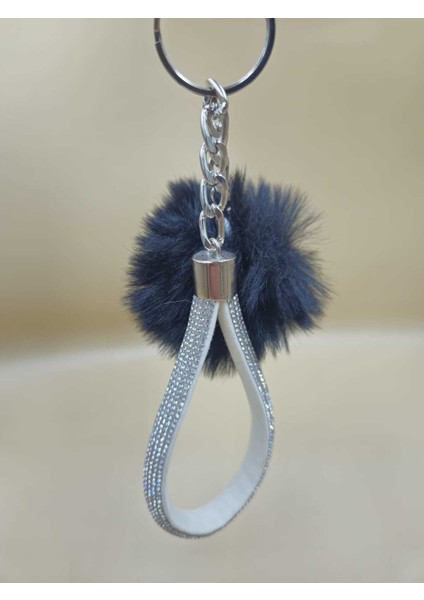 Gümüş Angel Anahtarlık Minik Ponpon Seçenekli Siyah Ponpon fiyatları