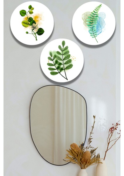 Çiçek Bitki Doğa Tablo Seti 3'lü Dekoratif Süs Oturma Odası Yatak Odası Salon Ofis Dekoru modelleri