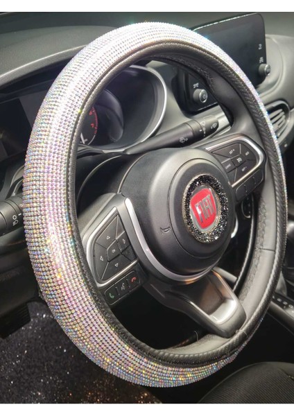 Yaldızlı Full Taşlı Geçmeli Kadın Sürücülere Özel Direksiyon Kılıfı Karbon Detaylı fiyatları