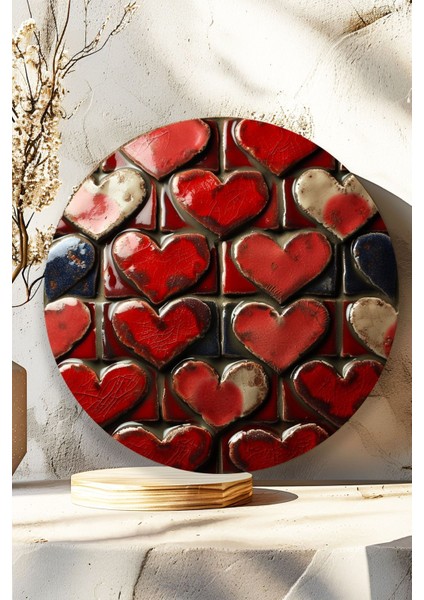 Kalpli Modern Duvar Dekoru, Yuvarlak Ahşap Mdf Tablo, Ev, Oturma Odası, Ofis Dekoratif Süs