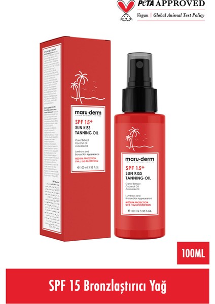 Spf 15+ Sun Kiss Tanning Oil | Spf 15+ Bronzlaştırıcı Yağ 100 ml fiyatları