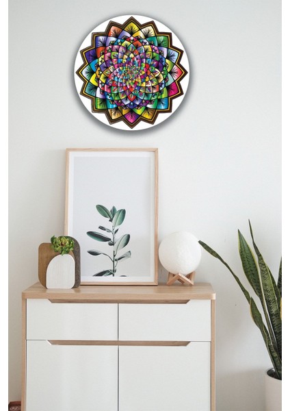 Mandala Desenli Ahşap Tablo Modeli, Ev, Oturma Odası, Salon, Ofis Şık Duvar Dekorasyonu modelleri