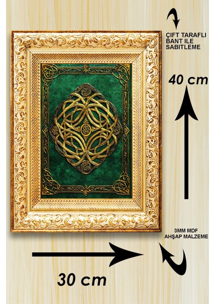 Altın Çerçeve Görünümlü 3 Ayrı Motif ve Renkli Tablo Seti, Ev, Oturma Odası Dekoratif Duvar Süsü modelleri