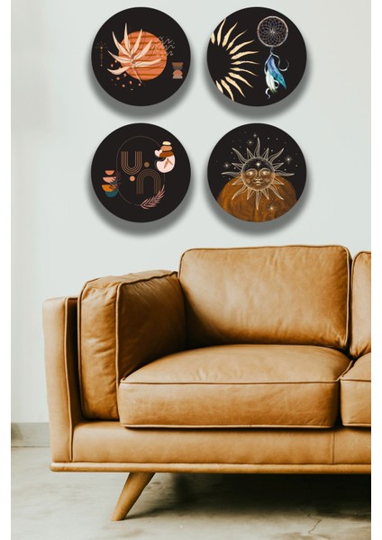 4 Parça Ahşap Siyah Tablo Modeli, Oturma Odası, Yatak Odası, Salon Ofis Estetik Duvar Dekorasyonu modelleri