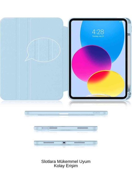 Apple iPad Air 11 2025 M3 Çip Uyumlu 360° Dönebilen Yatay Dikey Standlı Fuchsia Pino Tablet Kılıfı