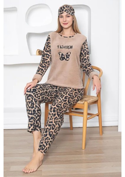 Gizotti Polar Pijama Takımı Leopar Xl