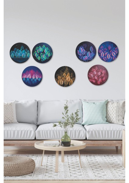 Yaprak Tablo Modeli, 7'li Mdf Set, Ev, Oturma Odası, Yatak Odası, Salon, Ofis Duvar Dekoru