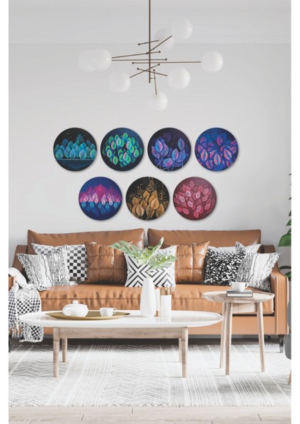 Yaprak Tablo Modeli, 7'li Mdf Set, Ev, Oturma Odası, Yatak Odası, Salon, Ofis Duvar Dekoru fırsatları