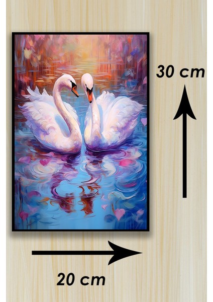 Kuğ Resimli Dekoratif Ahşap Şık Tablo Modeli, Oturma Odası, Salon, Ofis, Ev Duvar Dekorasyonu fiyatları