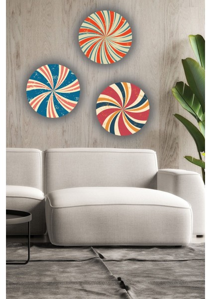 Çark Desenli 3 Parça Mdf Tablo Modeli, Şık Ev Dekorasyonu, Salon, Oturma Odası, Ofis Duvar Süsü fırsatları