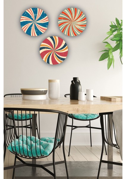 Çark Desenli 3 Parça Mdf Tablo Modeli, Şık Ev Dekorasyonu, Salon, Oturma Odası, Ofis Duvar Süsü indirimleri