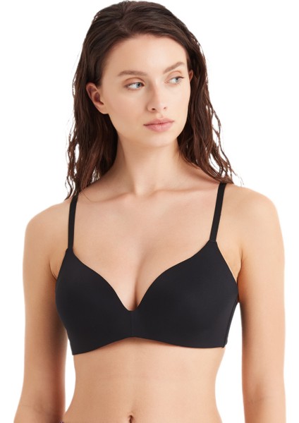 Kadın Siyah Lazer Kesim Sütyen