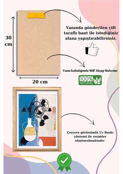 5 Parça Çerçeve Görünümlü Mdf Tablo Seti, Oturma Odası, Salon, Ofis, Ev Duvar Tablosu modelleri
