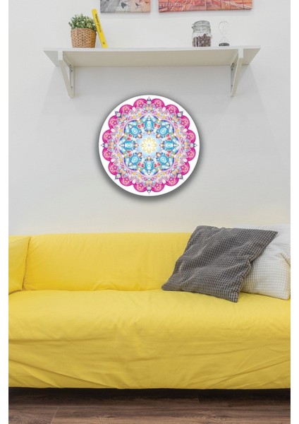 Mandala Desenli Ahşap Tablo Modeli, Ev, Oturma Odası, Salon, Ofis Şık Duvar Dekorasyonu
