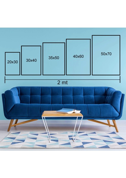 3 Parça Çerçeveli Navy Blue Boho Ahşap Tablo Seti Bestablo fırsatları