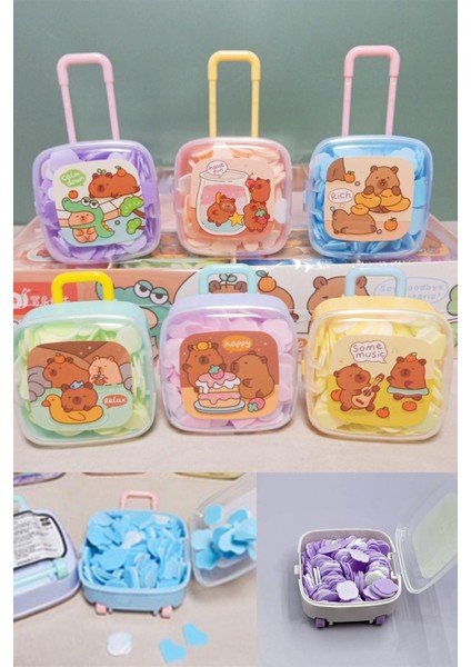 3 Kutu Bavul Tasarımlı 600 Yaprak Parfümlü Eriyen Mini Kağıt Sabun El Sabunu Model 2 modelleri