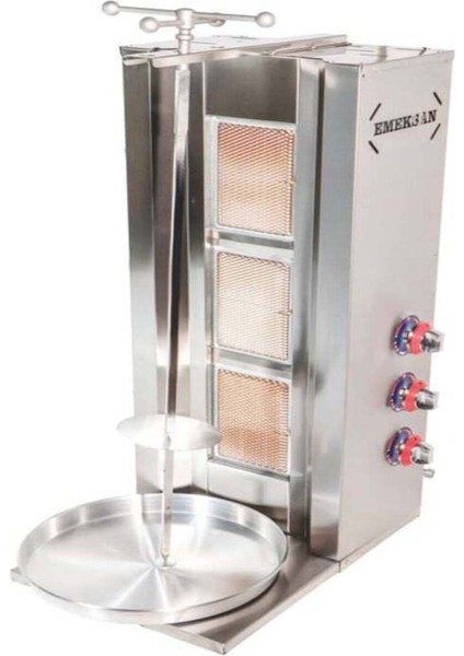 Sabit 3 Gözlü Döner Ocağı/doğalgaz Çelik / Tek Ebat
