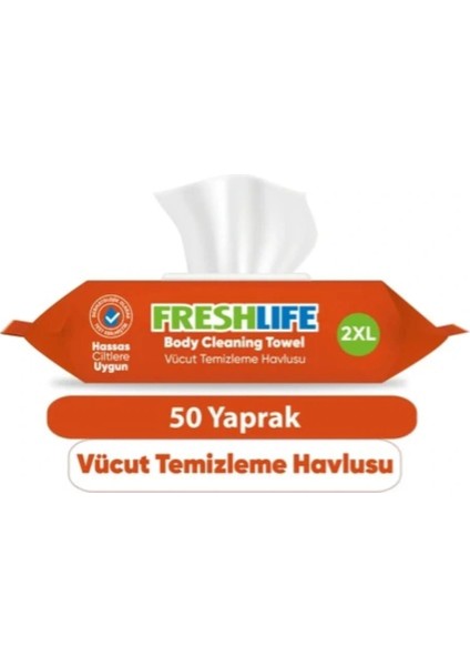 Netkal Vücut Temizleme Havlusu 50 Adet 12x50