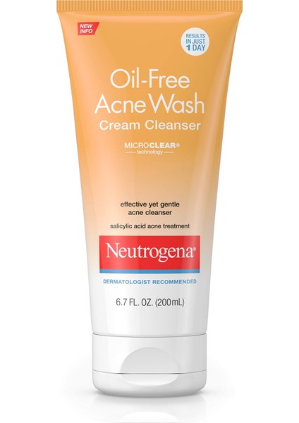 (%2 Salisilik Asitli) Akne Yüz Krem Temizleyici 6.7 Fl. Oz 200ML