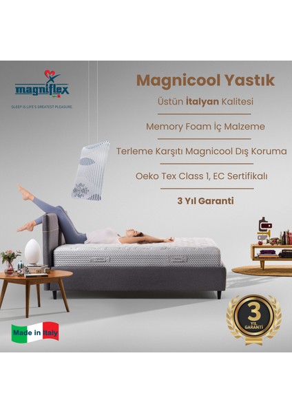 Magnicool Yastık | Magnigel Serinletici Teknolojisi ile Derin Uyku Deneyimi | Lüks ve Sağlığın Buluştuğu Nokta | Made In Italy