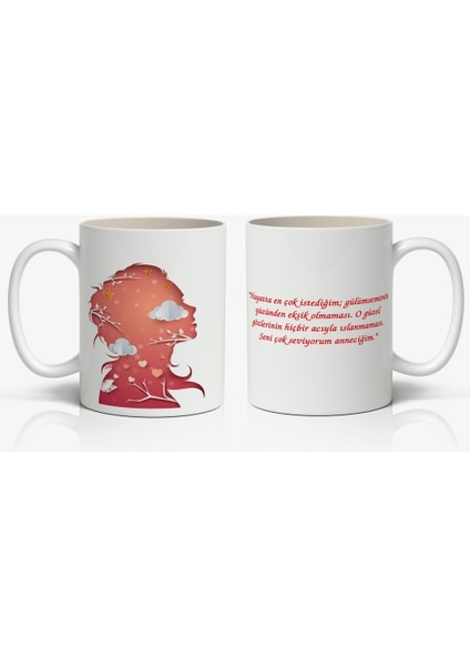 Anneye Özel Mesajlı 1 Adet Sevginizi Yansıtan Anneler Günü Hediyelik Kupa