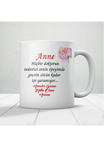 Anneye Özel 1 Adet Mesajlı Tasarım-Annelerin Kalbini Isıtacak Anneler Günü Hediyelik Kupa modelleri