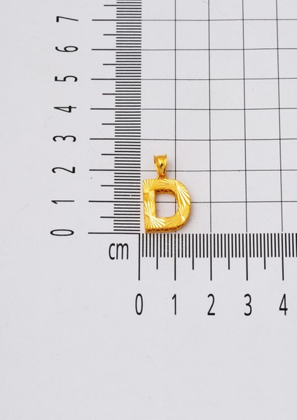 D Harfi Üç Boyutlu 22 Ayar Altın Kolye modelleri