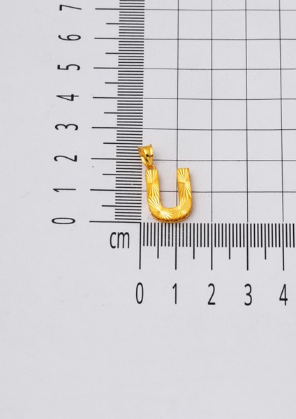 22 Ayar 3 Boyutlu U Harf Kolye fırsatları