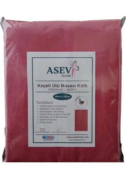 Ütü Masası Kılıfı Büyük Boy Ipli Stoperli Keçeli Örtüsü Bezi 55X140CM Premium Cheery
