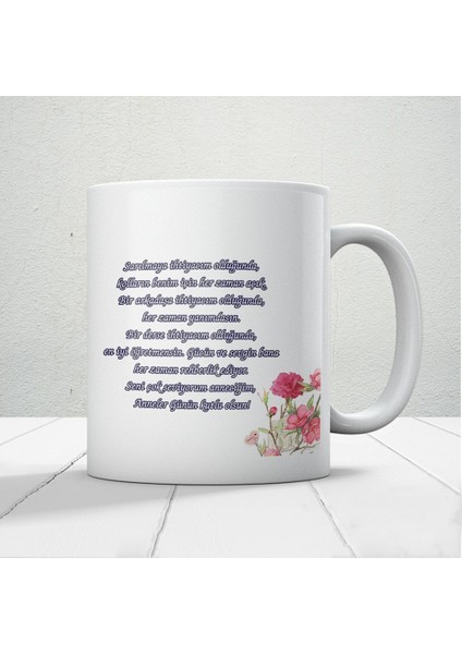 Anneye Özel Mesajlı Tasarım1 Adet Annelerin Kalbini Isıtacak Anneler Günü Hediyelik Kupa modelleri