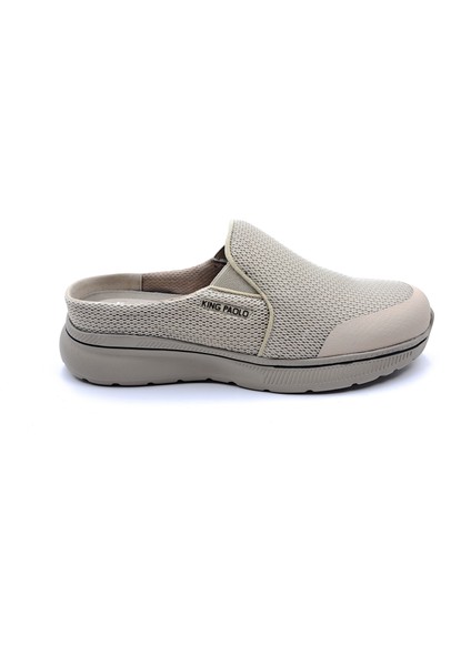 K1211 Memory Foam Anatomik Burnu Kapalı Bej Erkek Sabo Terlik