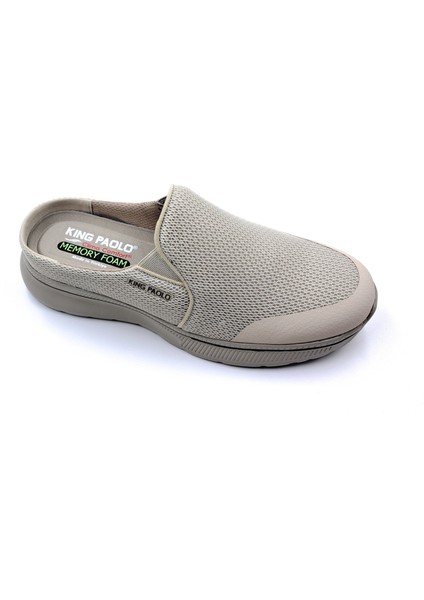 K1211 Memory Foam Anatomik Burnu Kapalı Bej Erkek Sabo Terlik modelleri