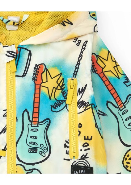 Tuc Tuc Erkek Çocuk Paten Desenli Yağmurluk 4-7 Yaş Sarı fırsatları