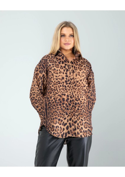 Leopar Desen Gömlek