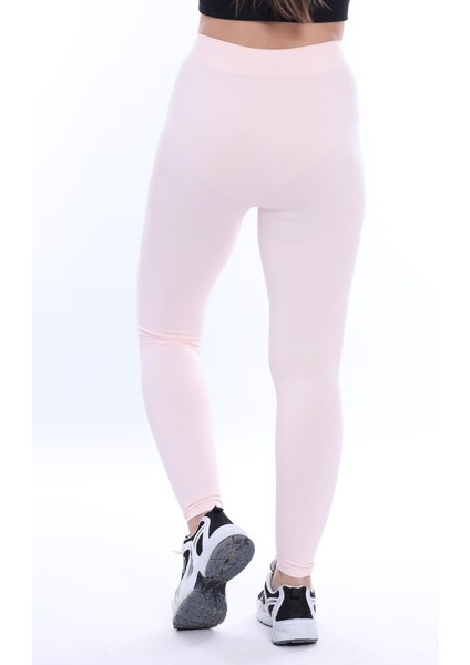 Pudra W Işlemeli Kemer Detaylı Toparlayıcı Tayt