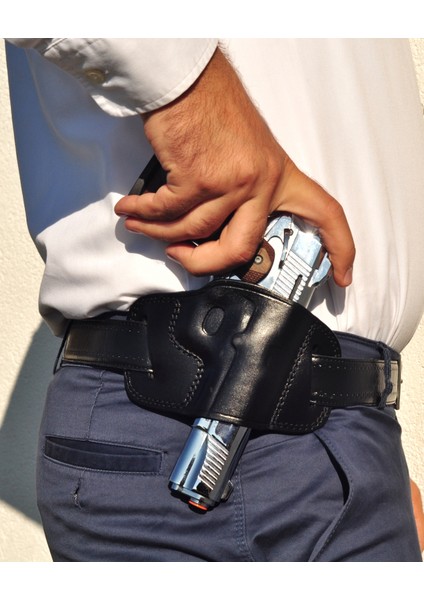 1911 Deri Silah Kılıfı - Hızlı Çekim - Sağ El - Colt , Kimber, Ruger - Vaketa Deri Özel El Yapımı
