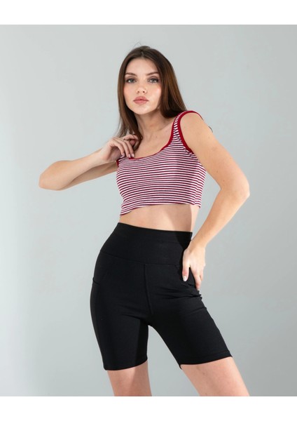 Kırmızı Çizgili Basic Crop modelleri