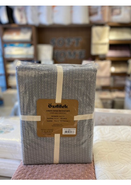 Özdilek Yatak Örtüsü Stripe Indigo Tek Kişilik