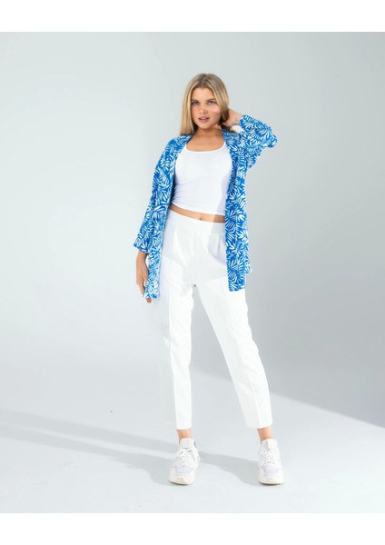 Çiçek Desen Mavi Kimono modelleri