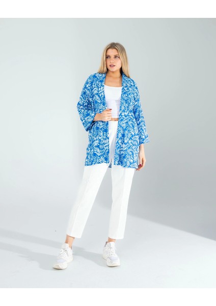 Çiçek Desen Mavi Kimono fırsatları
