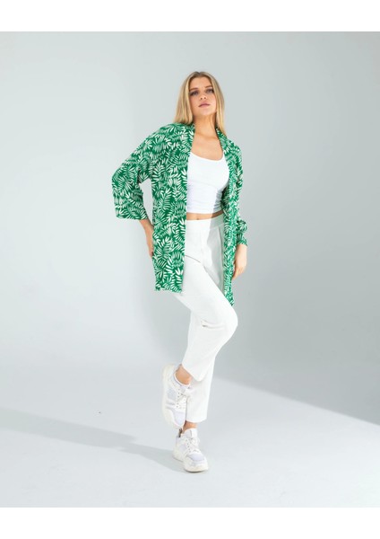 Çiçek Desen Yeşil Kimono modelleri