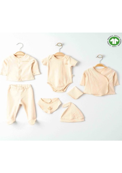Organik Unisex 7 Parça Hastane Çıkışı Takımı - Bej